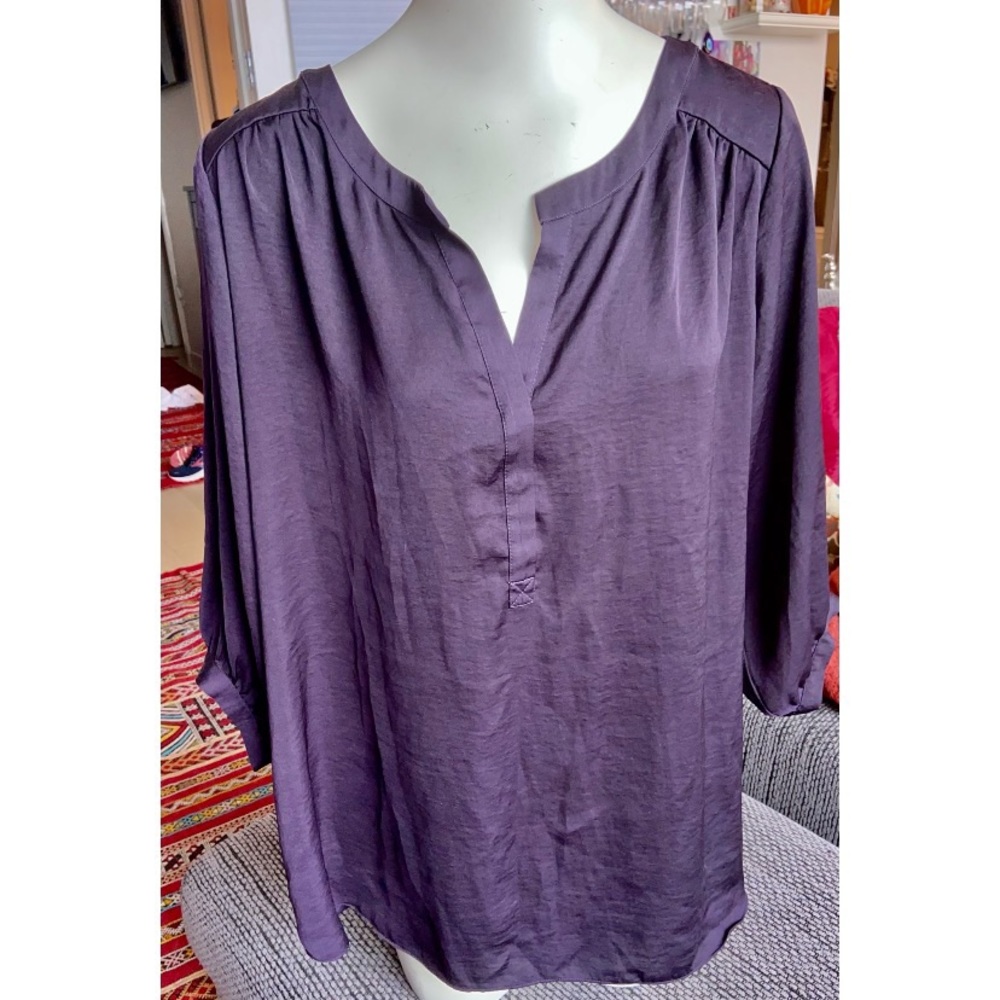 A Pea In The Pod, Purple 3/4 Slv Top, Sz M